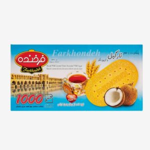 بیسکویت با طعم نارگیل و تزیین شکر (فرخنده)